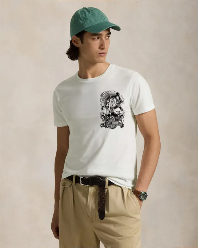 Harley DavidSon - Front & Back Design T-Shirt - White