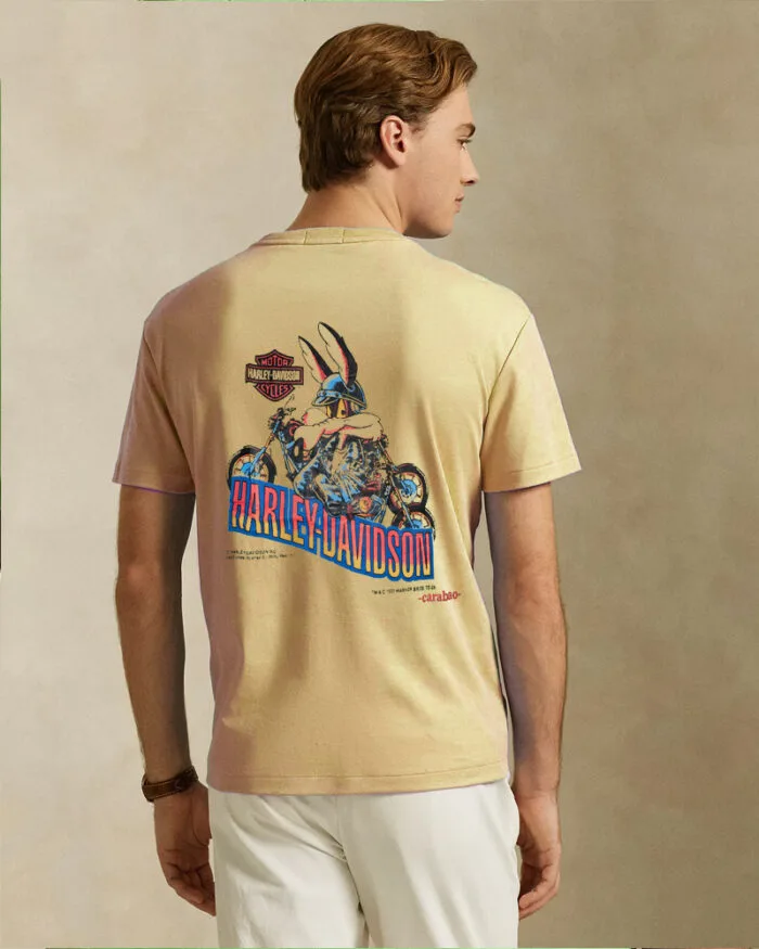 Harley DavidSon - Front & Back Printed Design T-Shirt - Yellow