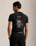 Harley DavidSon - Front Logo Back Printed Design T-Shirt - Black