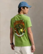 Harley DavidSon - Front Text Back Design T-Shirt - Light Green