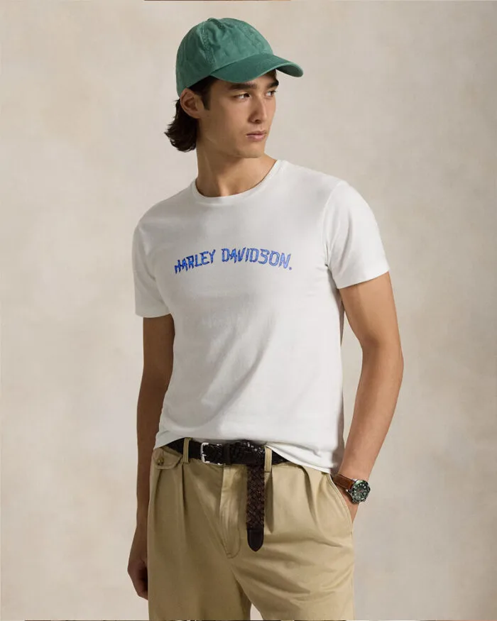 Harley DavidSon - Front Text Back Design T-Shirt - White